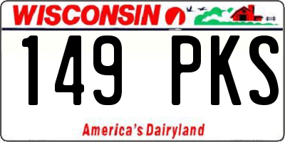 WI license plate 149PKS