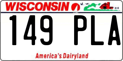 WI license plate 149PLA