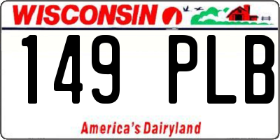 WI license plate 149PLB