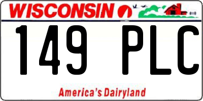 WI license plate 149PLC