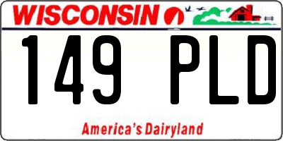 WI license plate 149PLD