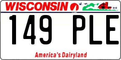 WI license plate 149PLE