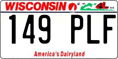 WI license plate 149PLF