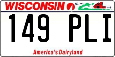 WI license plate 149PLI