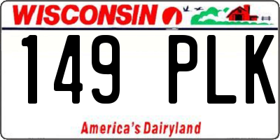 WI license plate 149PLK