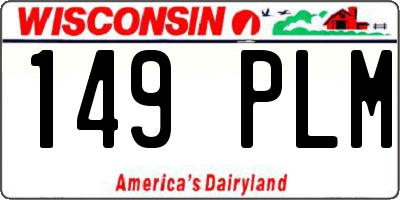 WI license plate 149PLM