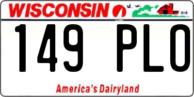 WI license plate 149PLO