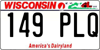 WI license plate 149PLQ