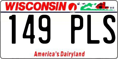 WI license plate 149PLS