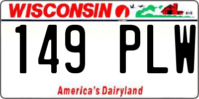 WI license plate 149PLW