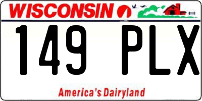 WI license plate 149PLX