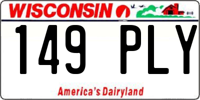 WI license plate 149PLY
