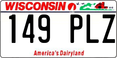 WI license plate 149PLZ