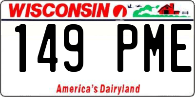 WI license plate 149PME