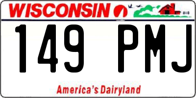 WI license plate 149PMJ