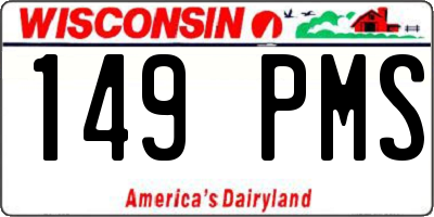 WI license plate 149PMS
