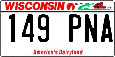 WI license plate 149PNA