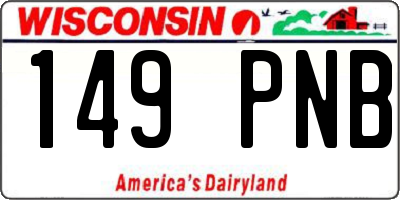 WI license plate 149PNB