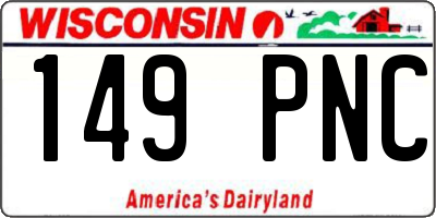 WI license plate 149PNC
