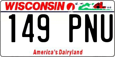 WI license plate 149PNU