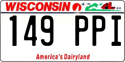 WI license plate 149PPI