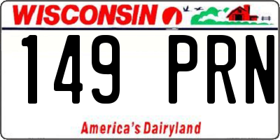 WI license plate 149PRN