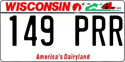 WI license plate 149PRR