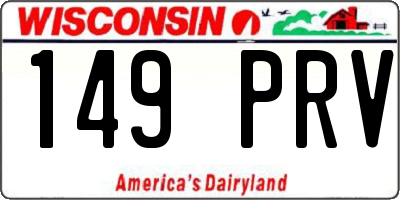 WI license plate 149PRV