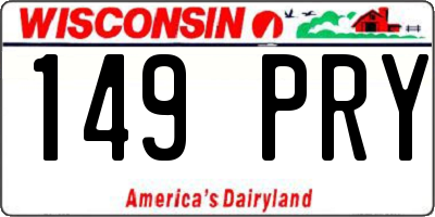 WI license plate 149PRY