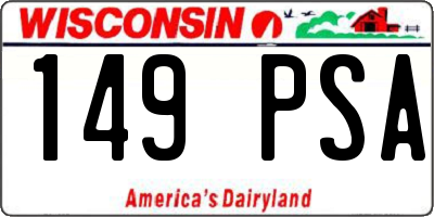 WI license plate 149PSA