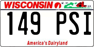 WI license plate 149PSI
