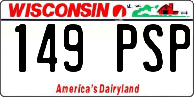 WI license plate 149PSP