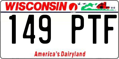 WI license plate 149PTF