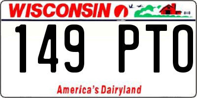WI license plate 149PTO