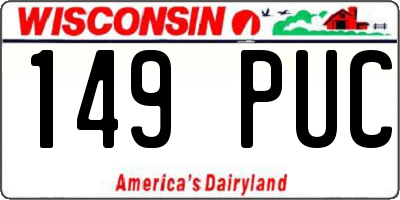 WI license plate 149PUC