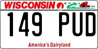WI license plate 149PUD