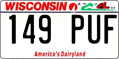 WI license plate 149PUF