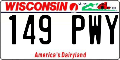 WI license plate 149PWY