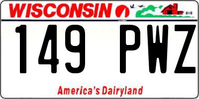 WI license plate 149PWZ