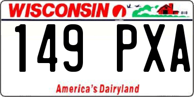 WI license plate 149PXA