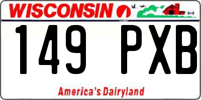 WI license plate 149PXB