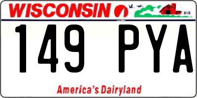 WI license plate 149PYA