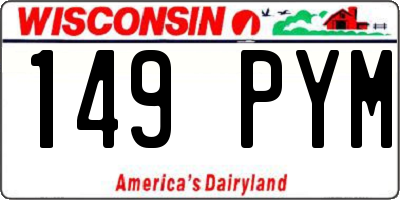 WI license plate 149PYM