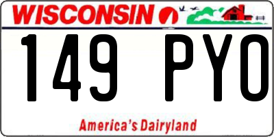 WI license plate 149PYO