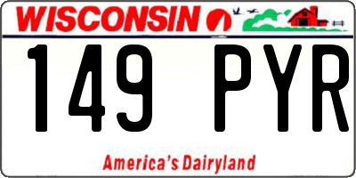 WI license plate 149PYR