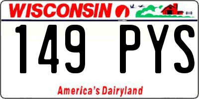 WI license plate 149PYS