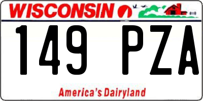WI license plate 149PZA