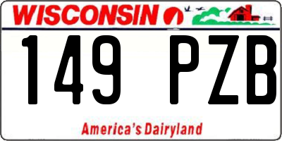 WI license plate 149PZB