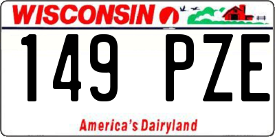 WI license plate 149PZE