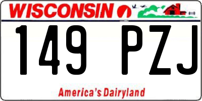 WI license plate 149PZJ